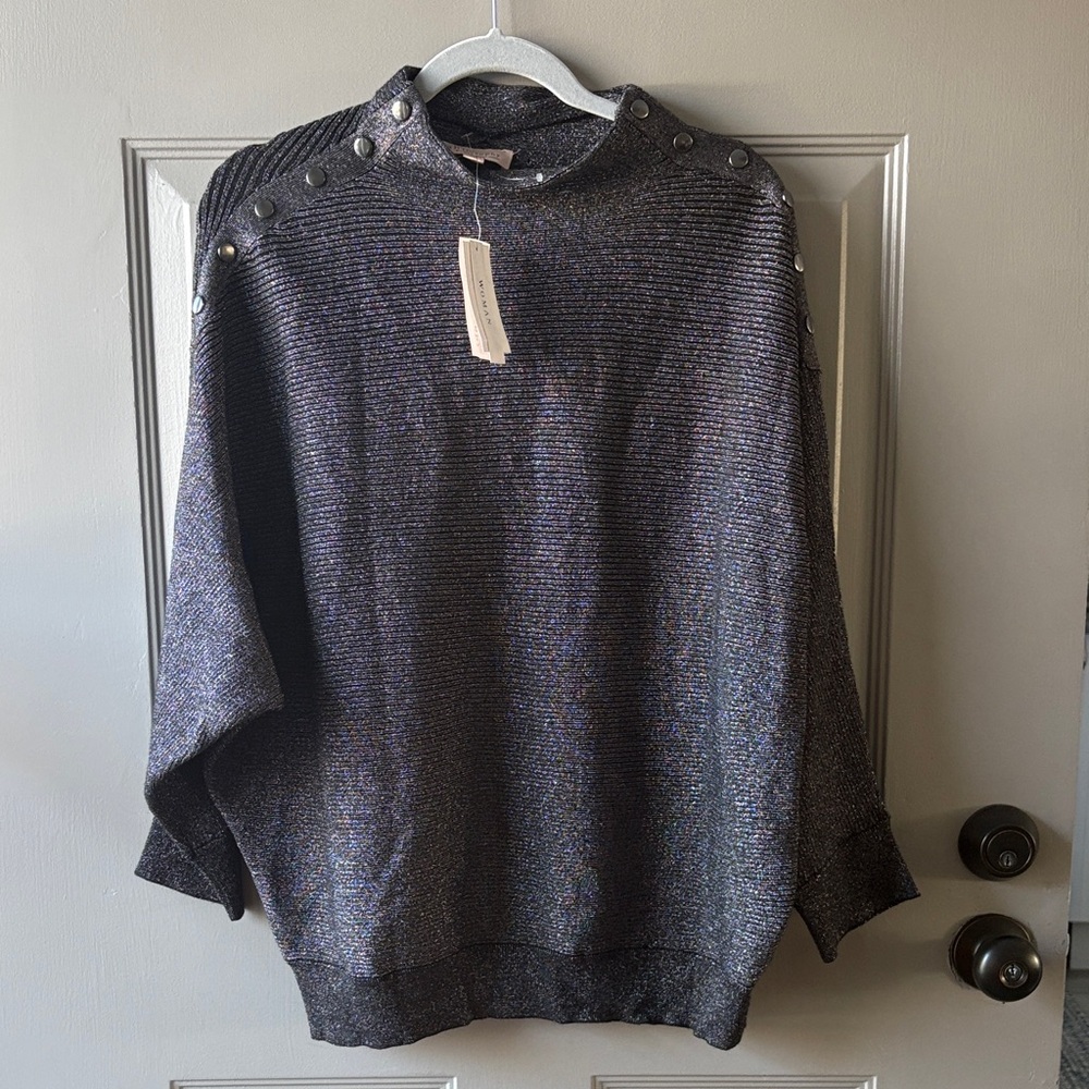 Men's Gray Sweater with Button Detail